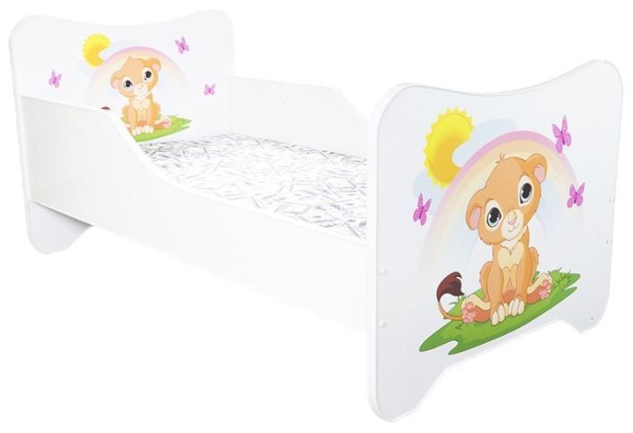 Lit enfant avec sommier et matelas un monde joyeux le roi lion 80x160 - Photo n°1