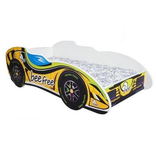 Lit enfant F1 befree jaune 80x160 cm - Sommier et matelas inclus - Photo n°1