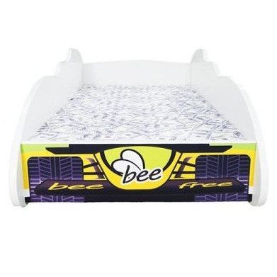 Lit enfant F1 befree jaune 80x160 cm - Sommier et matelas inclus - Photo n°2