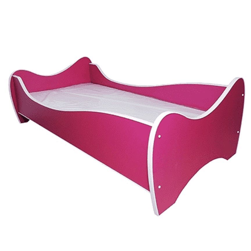 Lit enfant mélaminé fuchsia 80x160 cm - Photo n°1