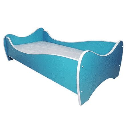Lit enfant mélaminé turquoise 80x160 cm - Photo n°1