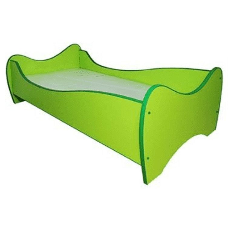 Lit enfant mélaminé vert 80x160 cm - Photo n°1