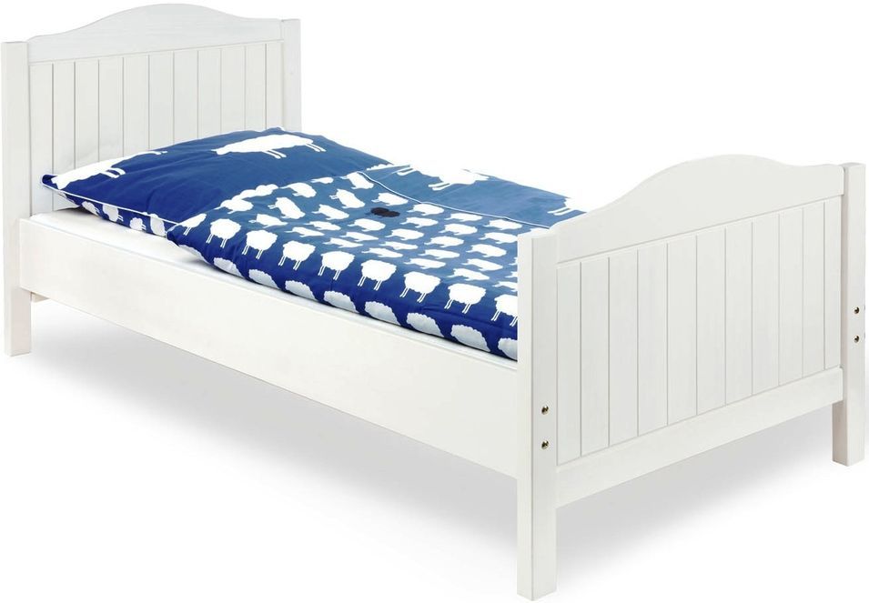 Lit enfant pin massif blanc Nina 90x200 cm - Photo n°1