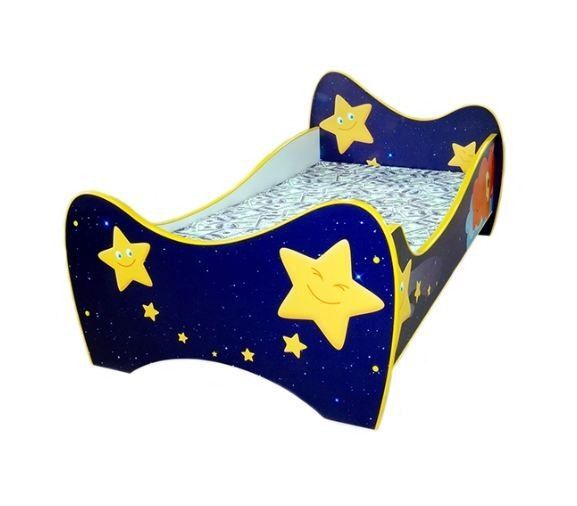 Lit enfant teddy bleu 70x140 cm - Sommier et matelas inclus - Photo n°1
