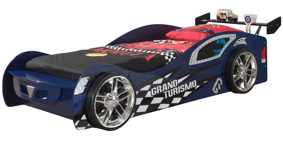 Lit enfant voiture de course 90x200 cm TURIN – Sommier inclus - Photo n°1