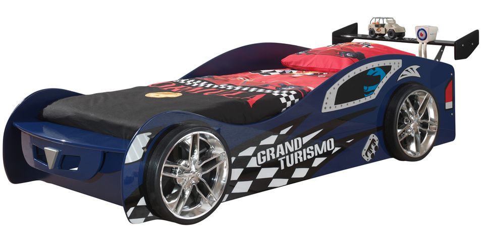 Lit enfant voiture de course 90x200 cm TURIN – Sommier inclus - Photo n°1