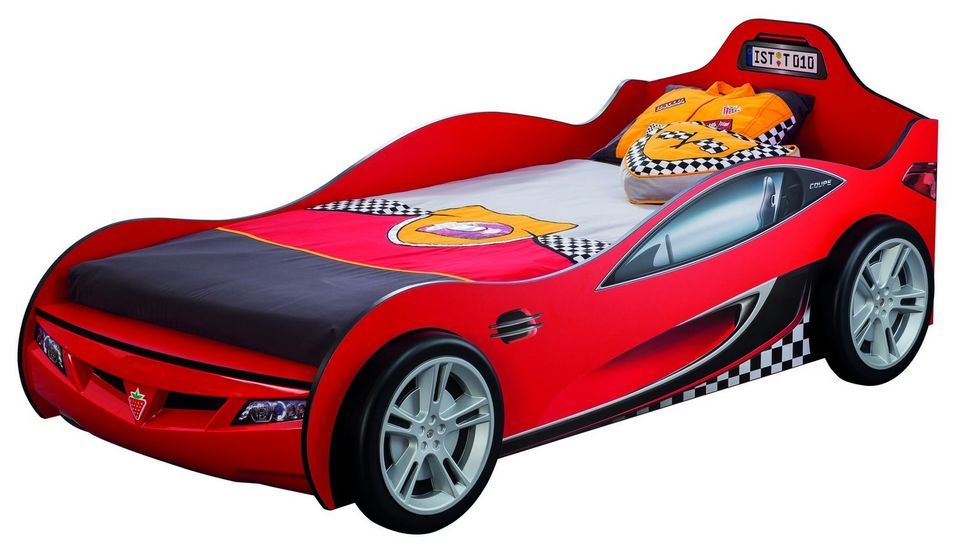 Lit enfant voiture de course rouge Bolide 90x190 cm - Photo n°1