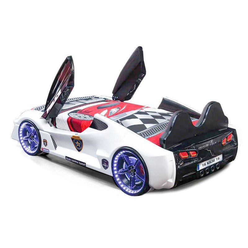 Lit enfant voiture de police blanche Speed 90x190 cm - Photo n°3
