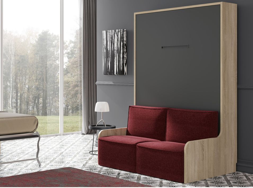 Lit escamotable autoporteur vertical 140x200 banquette Kozza - Photo n°1