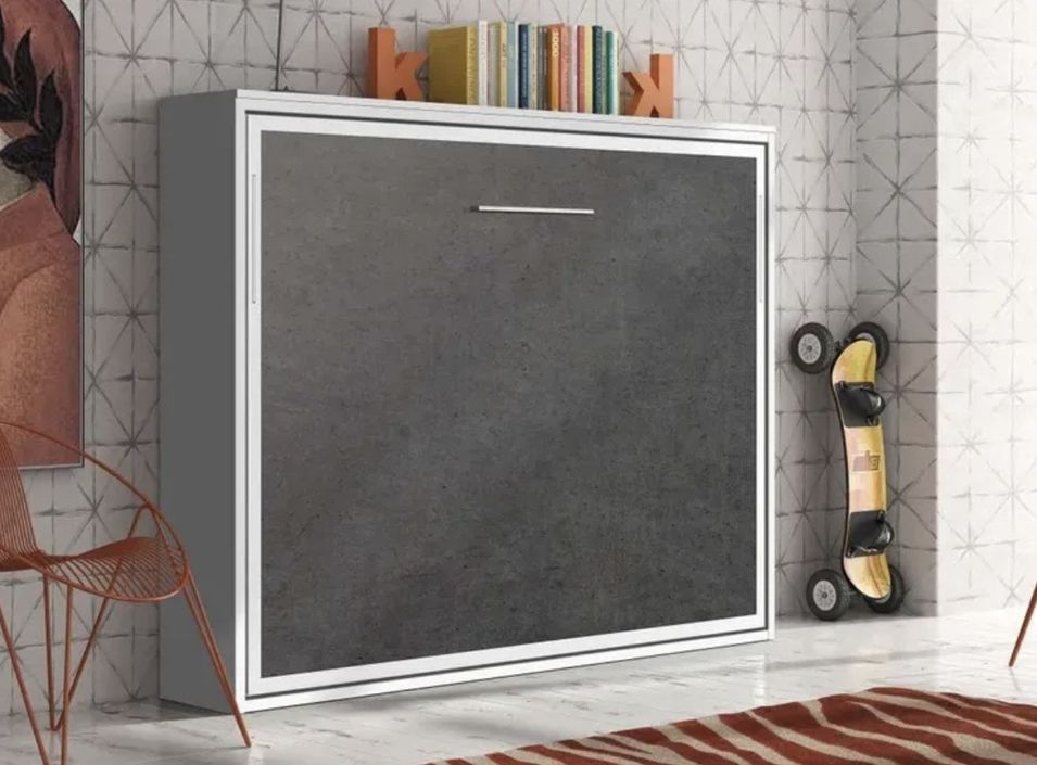 Lit escamotable horizontal 90x200 cm Valeria - Pieds synchronisés - Photo n°1