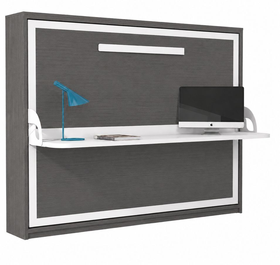 Lit escamotable horizontal avec bureau ANGELINA - Ouverture automatique assistée - Photo n°1