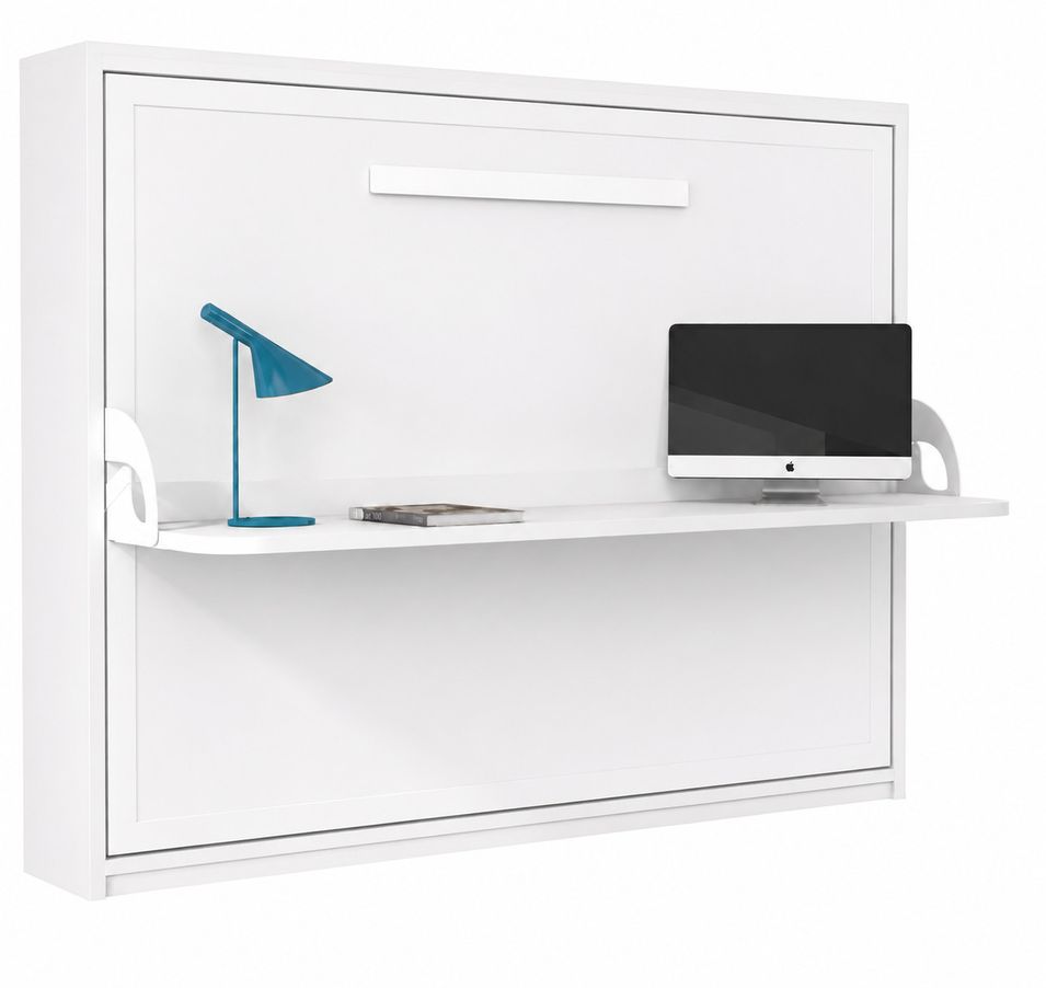 Lit escamotable horizontal avec bureau ANGELINA - Ouverture automatique assistée - Photo n°1