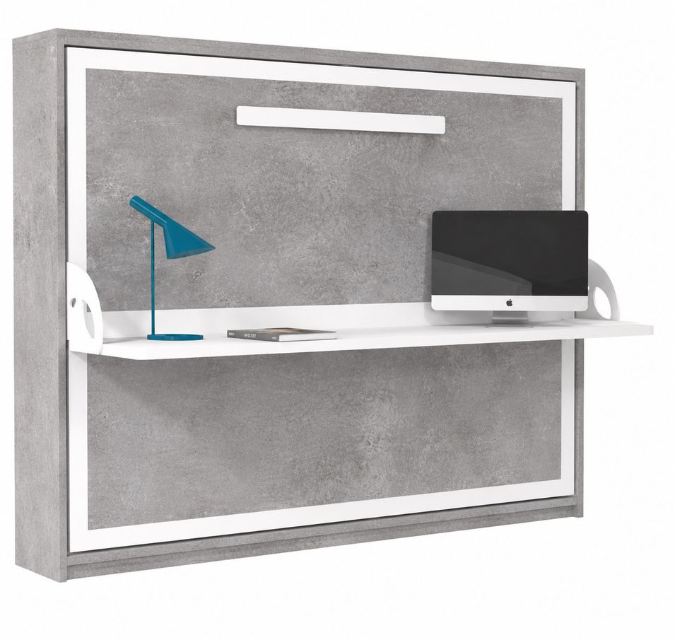 Lit escamotable horizontal avec bureau ANGELINA - Ouverture automatique assistée - Photo n°1