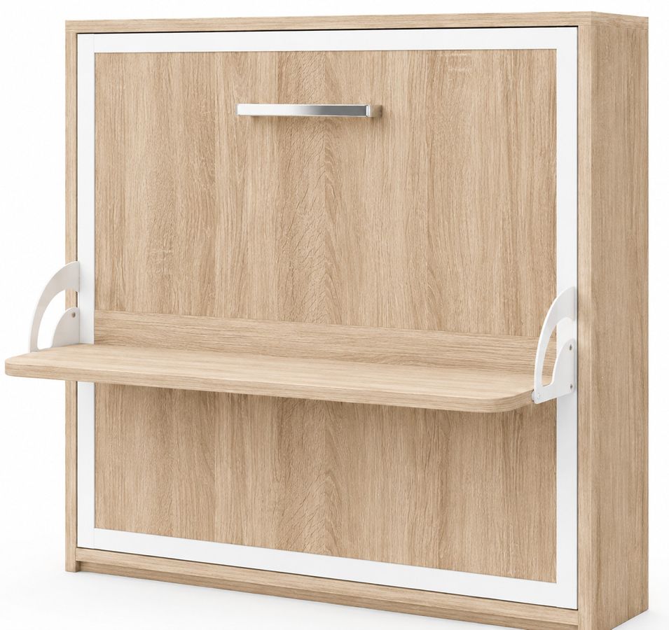 Lit escamotable horizontal avec bureau BONA - Ouverture automatique assistée - Version renforcée - Photo n°1