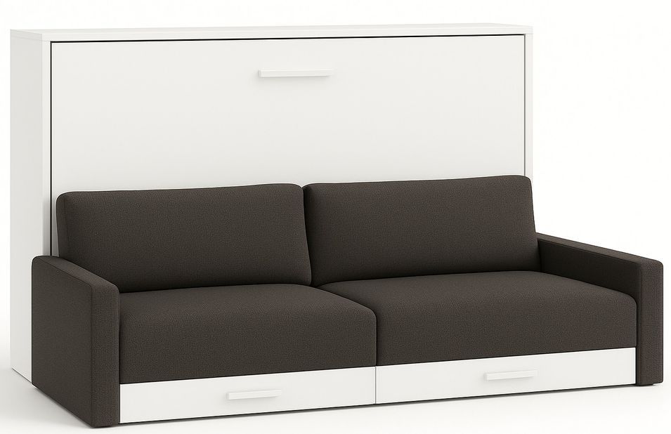 Lit escamotable horizontal avec canapé et rangement VETAL - Photo n°1