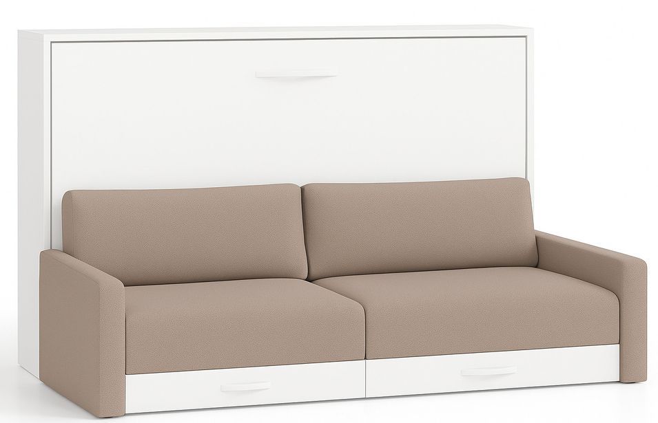 Lit escamotable horizontal avec canapé et rangement VETAL - Photo n°1