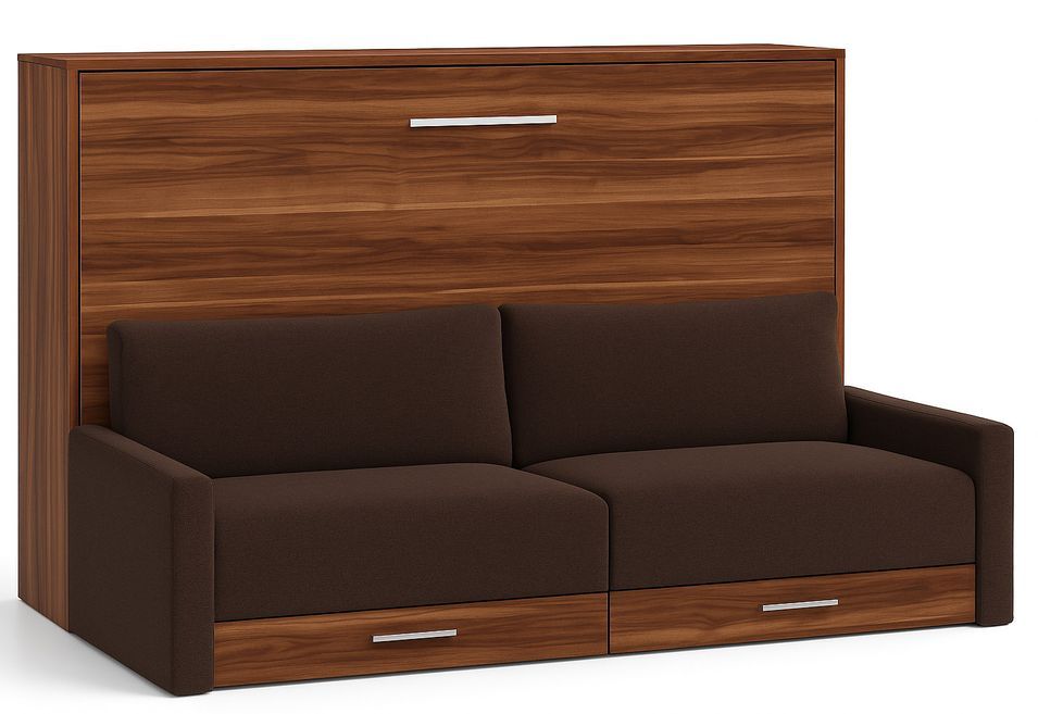 Lit escamotable horizontal avec canapé et rangement VETAL - Photo n°1