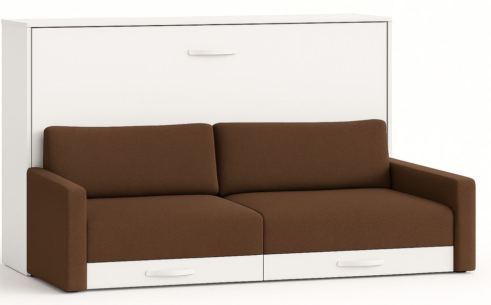 Lit escamotable horizontal avec canapé et rangement VETAL - Photo n°1