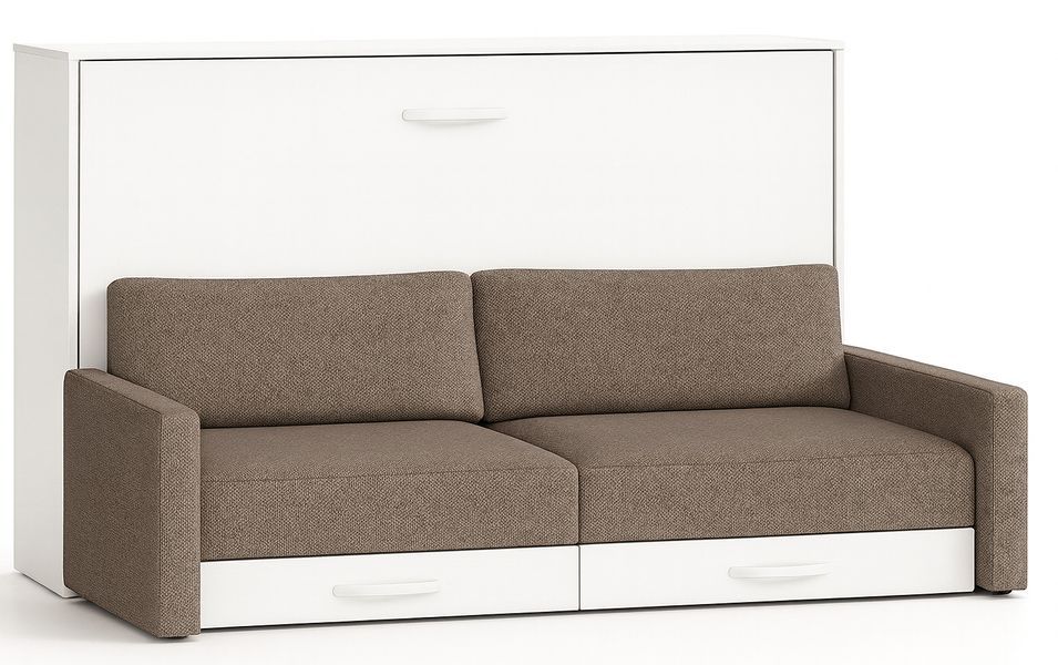 Lit escamotable horizontal avec canapé et rangement VETAL - Photo n°1