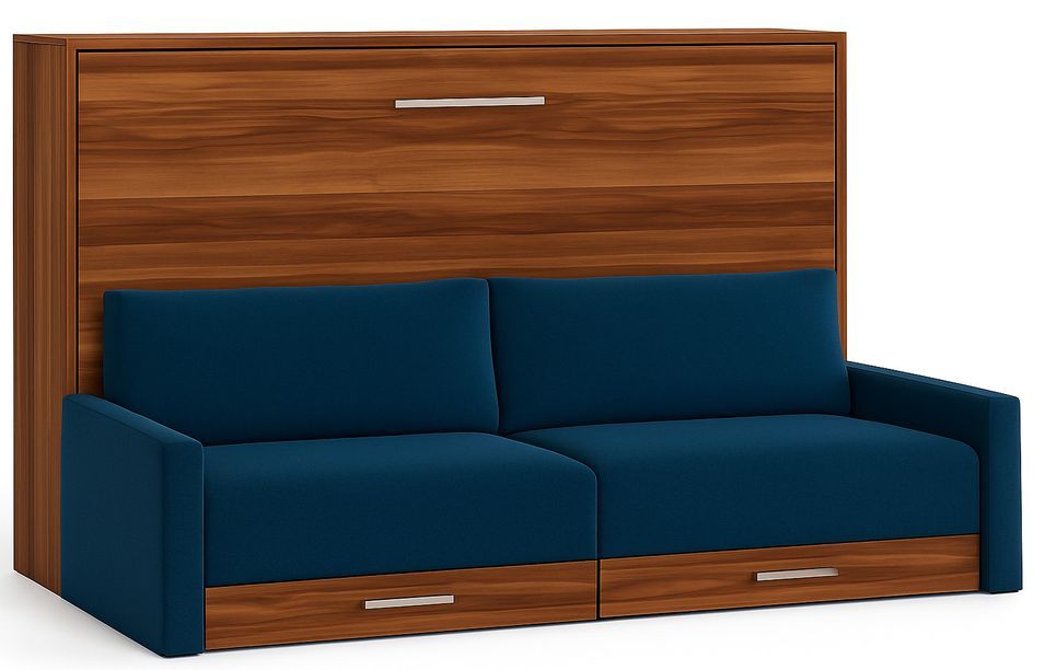 Lit escamotable horizontal avec canapé et rangement VETAL - Photo n°1