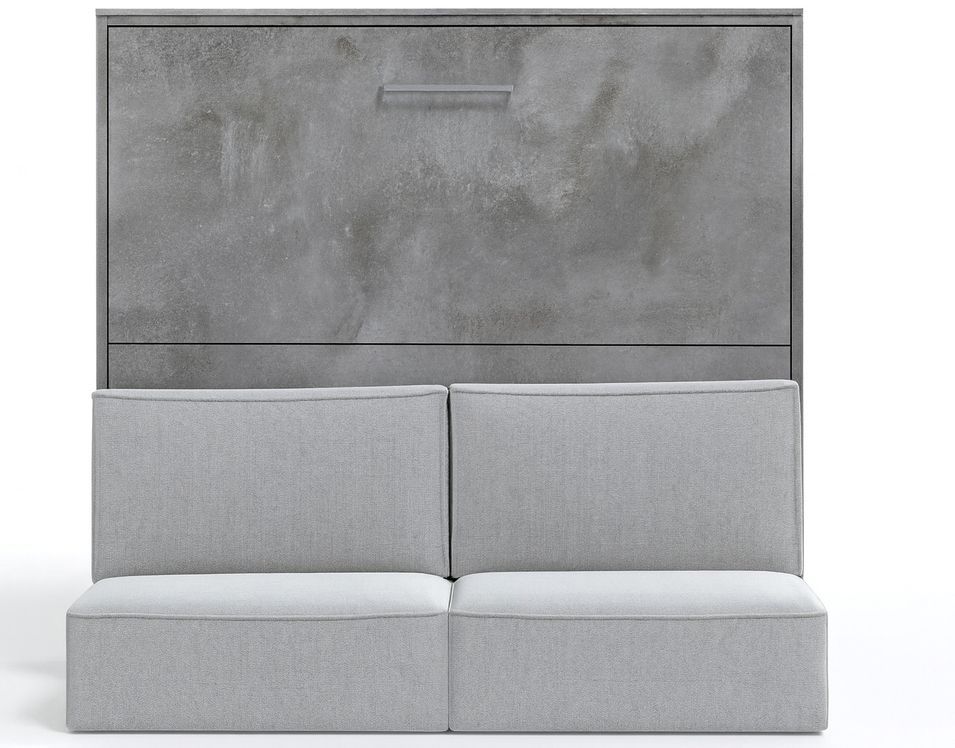 Lit escamotable horizontal avec canapé etagere et bureau Prolok 140x200 - Photo n°1