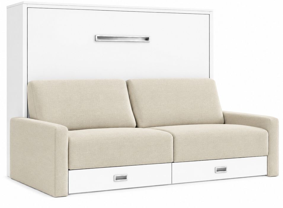 Lit escamotable horizontal avec canapé & rangements VETAL – Sommier inclus & ouverture assistée - Photo n°1