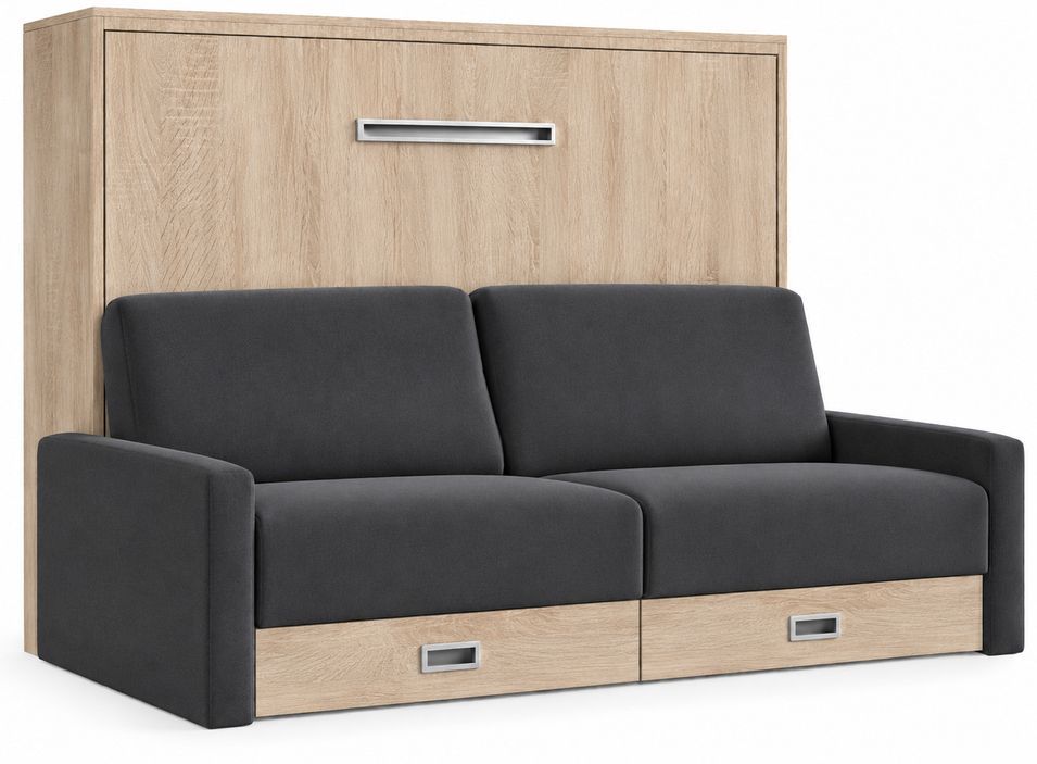 Lit escamotable horizontal avec canapé & rangements VETAL – Sommier inclus & ouverture assistée - Photo n°1