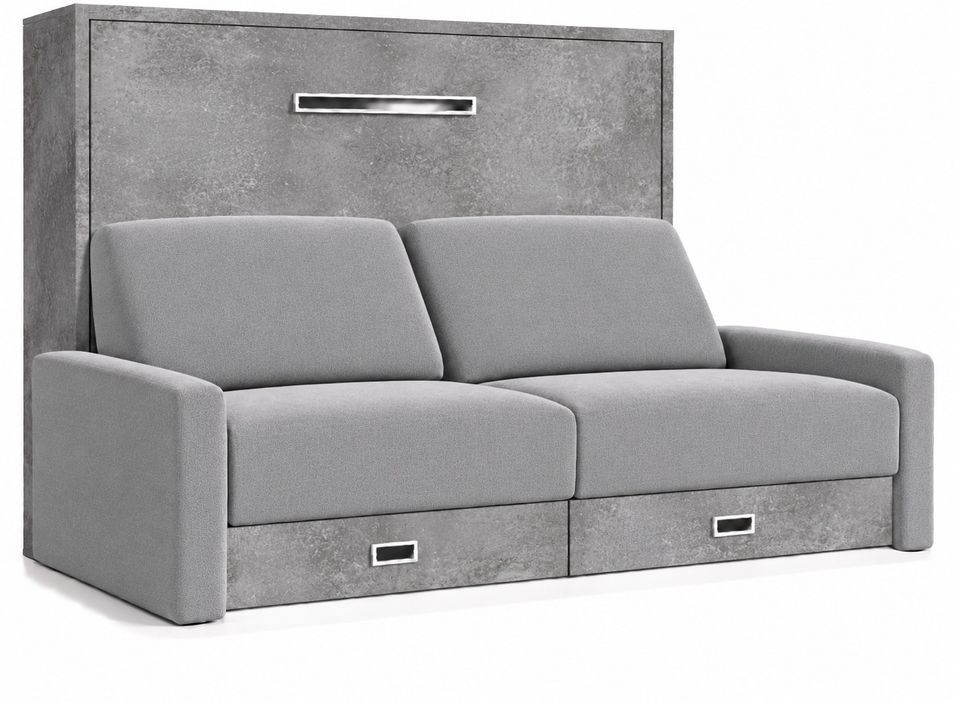 Lit escamotable horizontal avec canapé & rangements VETAL – Sommier inclus & ouverture assistée - Photo n°1