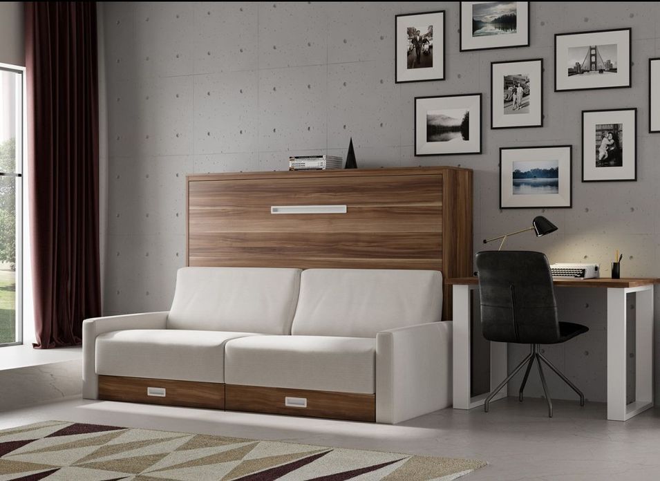 Lit escamotable horizontal avec canapé Vetal 160x200 - Photo n°1