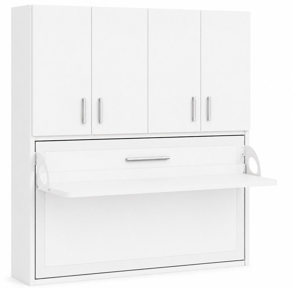 Lit escamotable horizontal bureau et armoire 4 portes SPAKO - Version renforcée – Spécial location meublée - Photo n°1