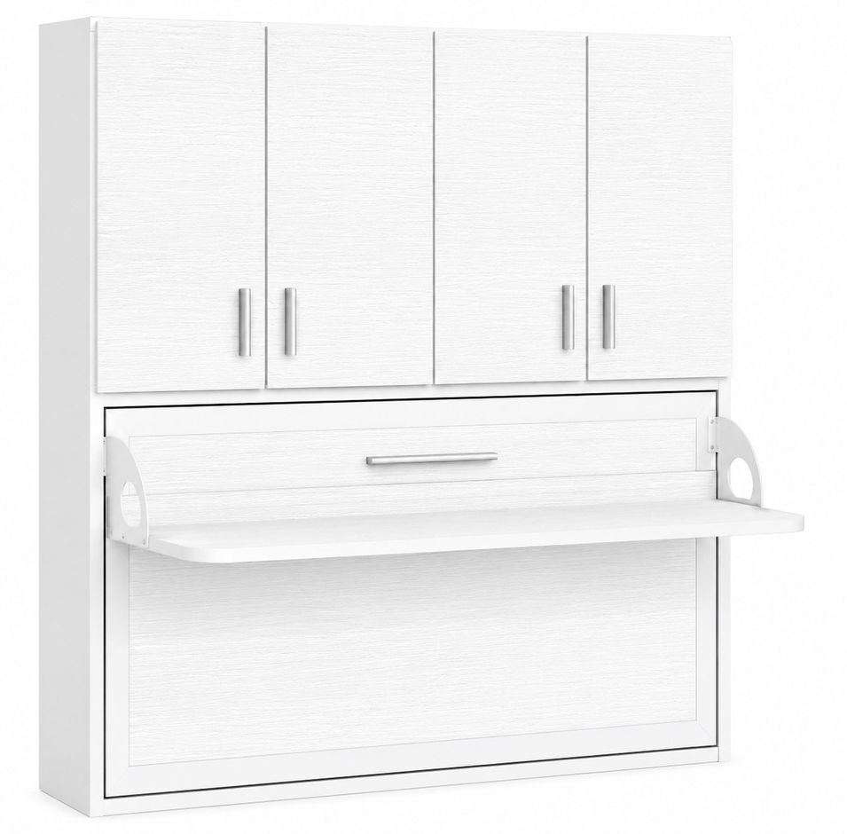 Lit escamotable horizontal bureau et armoire 4 portes SPAKO - Version renforcée – Spécial location meublée - Photo n°1
