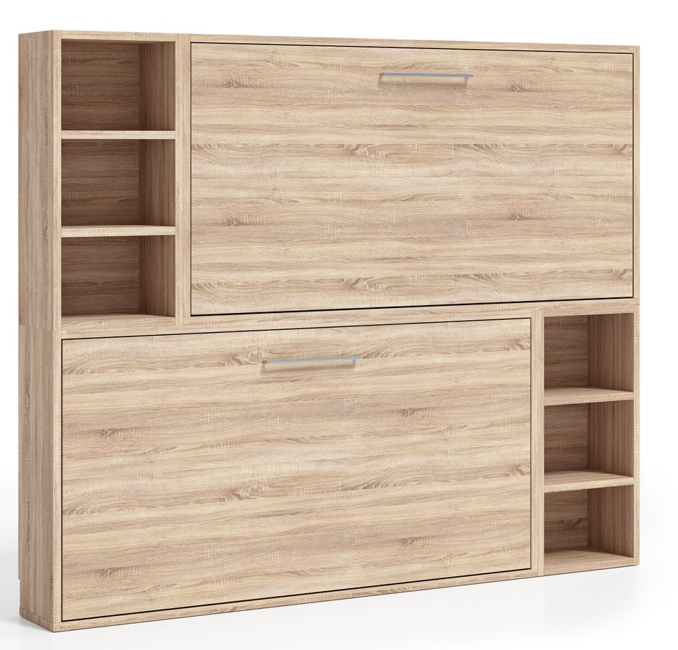 Lit escamotable superposé avec niches de rangement Briano - Photo n°1