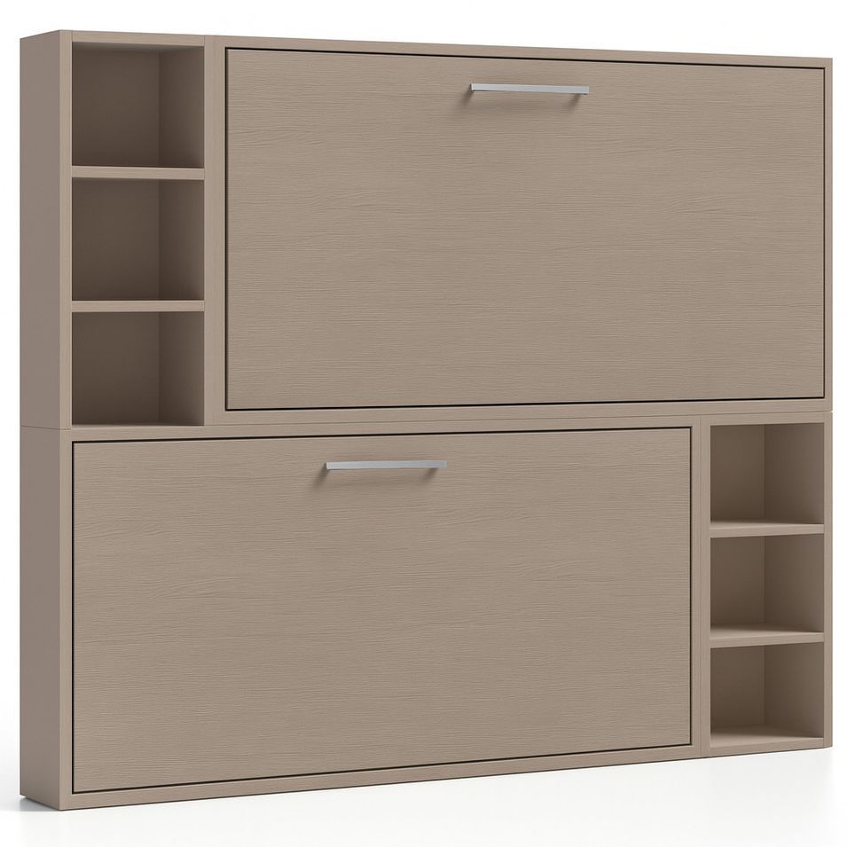 Lit escamotable superposé horizontal avec étagères BINKA - Photo n°1