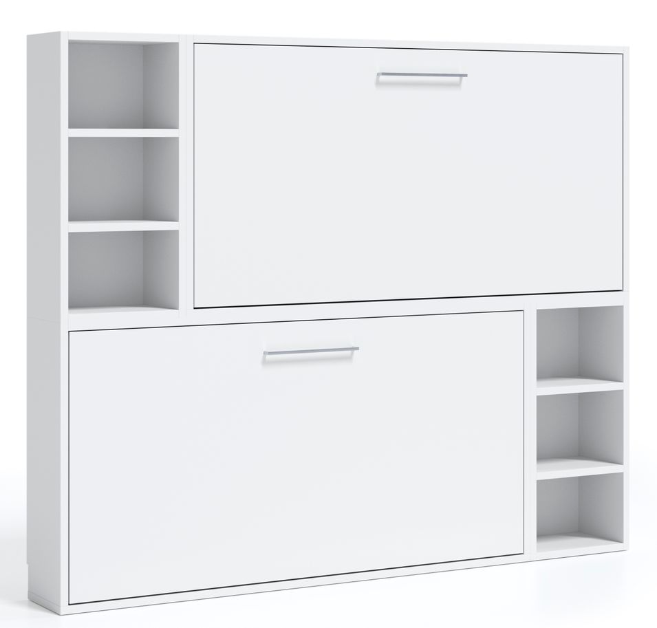 Lit escamotable superposé horizontal avec étagères BINKA - Photo n°1