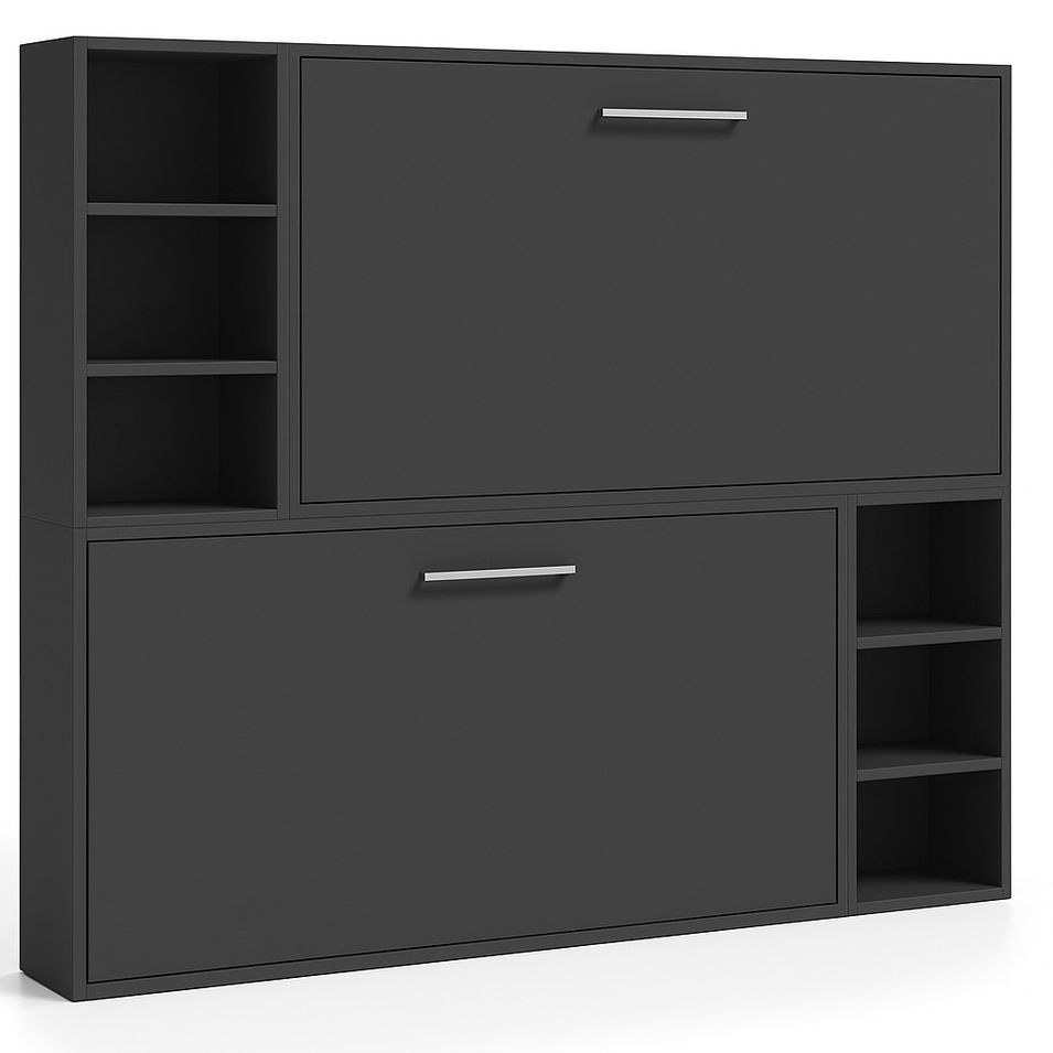 Lit escamotable superposé horizontal avec étagères BINKA - Photo n°1