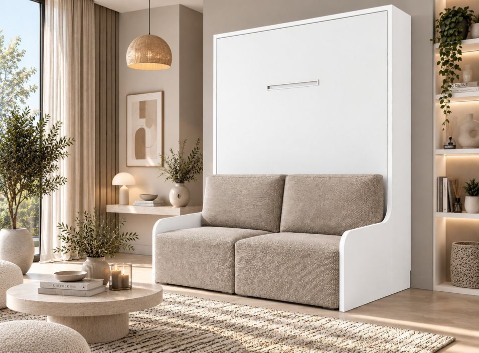 Lit escamotable vertical autoporteur avec banquette KOZZA Premium – Haut de gamme – Usage intensif - Photo n°1