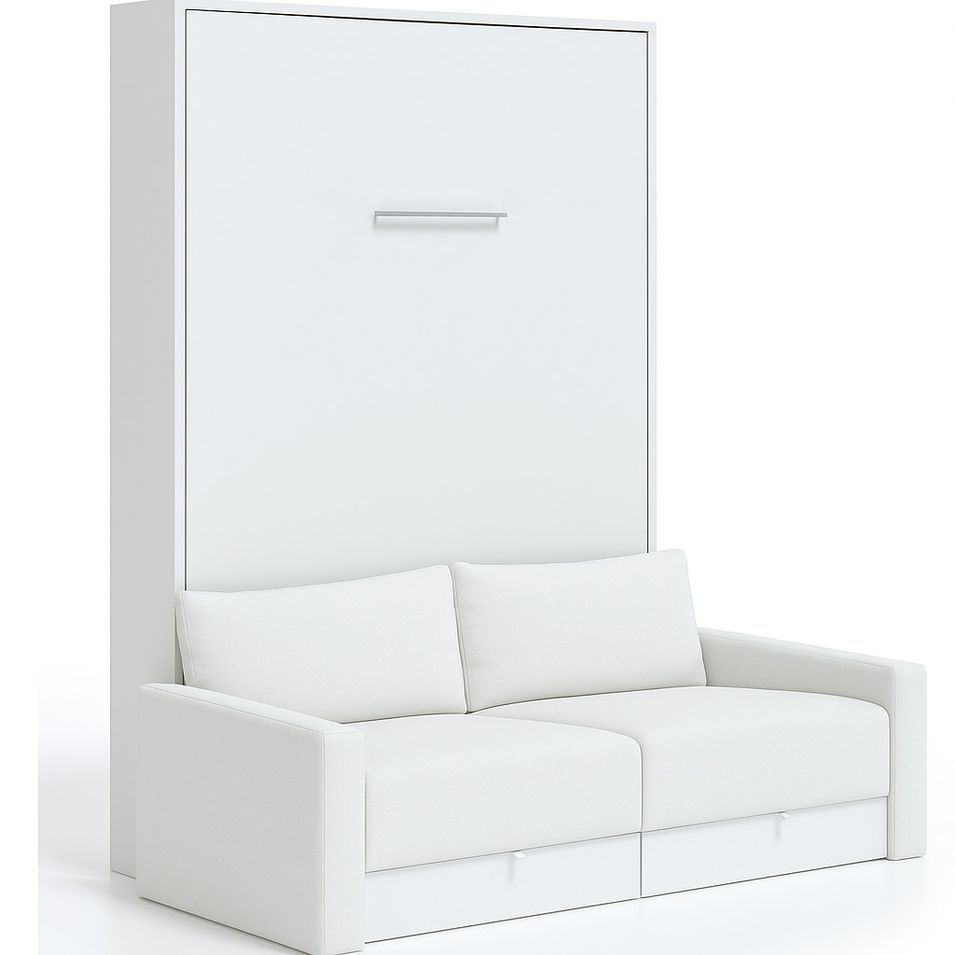 Lit escamotable vertical à tiroirs et canapé tissu VALENCIA - Photo n°1