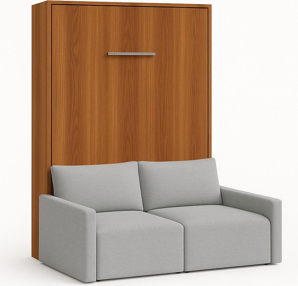 Lit escamotable vertical avec canapé tissu VALENCIA - Photo n°1