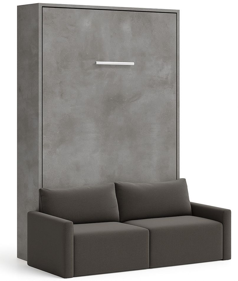 Lit escamotable vertical avec canapé tissu VALENCIA - Photo n°1