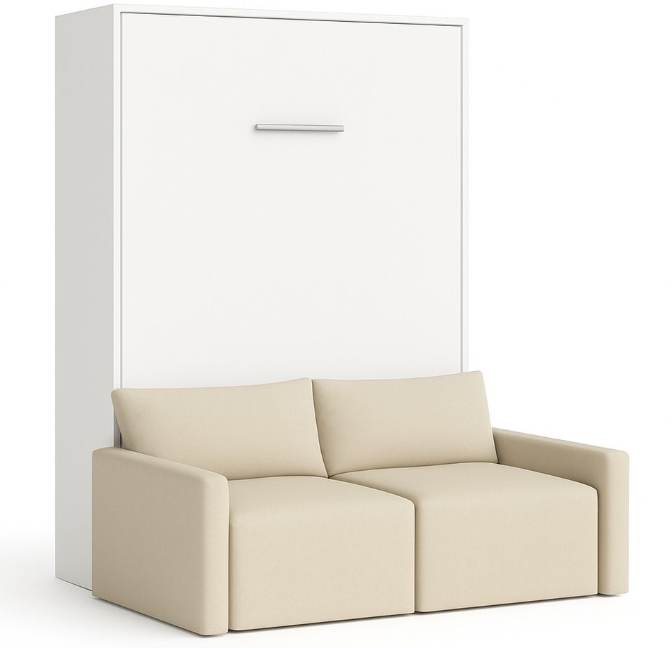 Lit escamotable vertical avec canapé tissu VALENCIA - Photo n°1