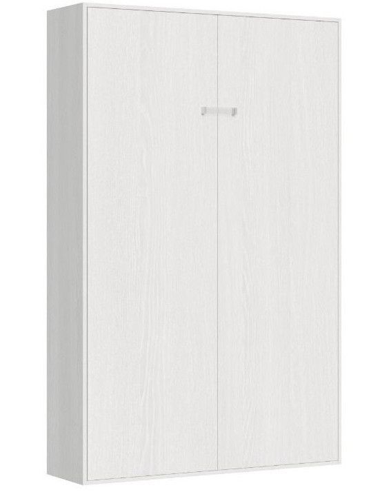 Lit escamotable vertical bois frêne blanc kanto 120x190 cm - Photo n°1