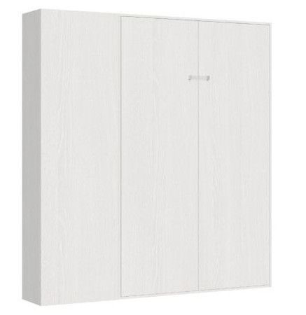 Lit escamotable vertical KANTO avec 1 colonne de rangement – Sommier inclus & ouverture assistée - Photo n°1