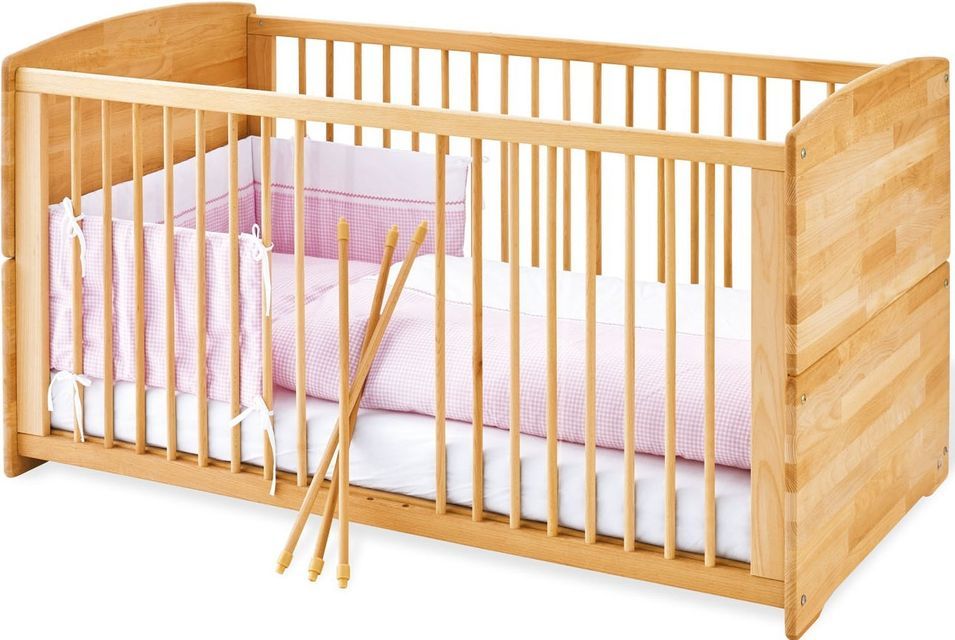 Lit évolutif à barreaux hêtre naturel Ole 70 - Photo n°1