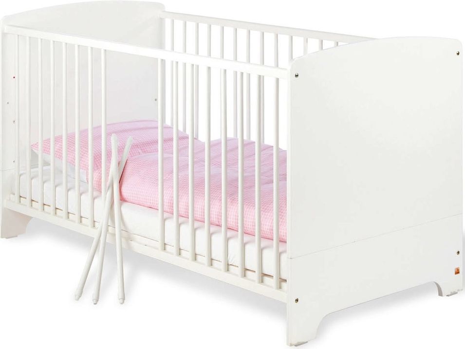 Lit évolutif bébé pin massif blanc Jil 70 - Photo n°1