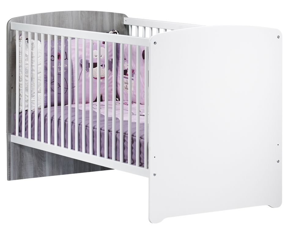 Lit évolutif Chêne silex et Blanc New Nao 70x140 - Photo n°1