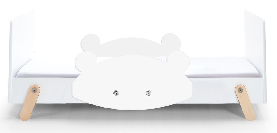 Lit laqué blanc à motif ours Fox 70 - Photo n°1