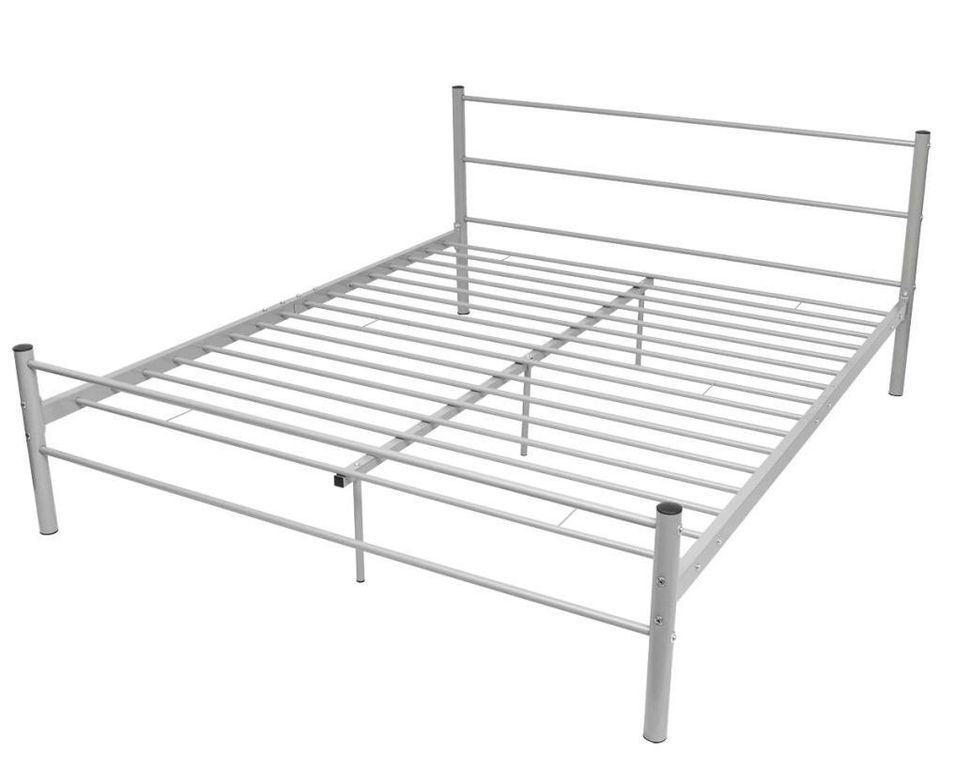 Lit métal gris First 180x200 cm - Photo n°1