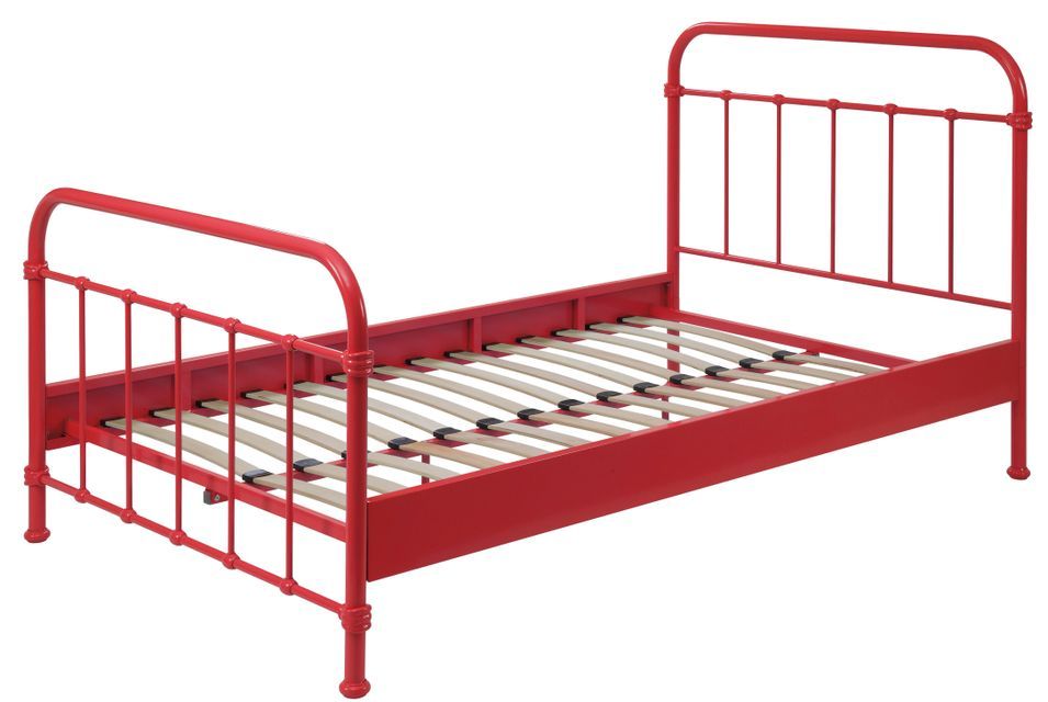 Lit métal rouge New york 120x200 cm - Photo n°1