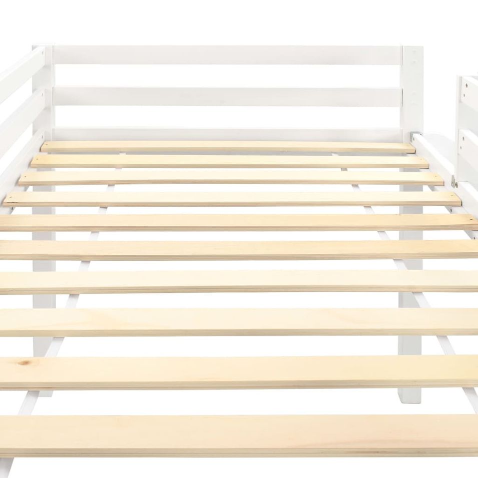 Lit mezzanine d'enfants avec toboggan et échelle Pin 90x200 cm - Photo n°4
