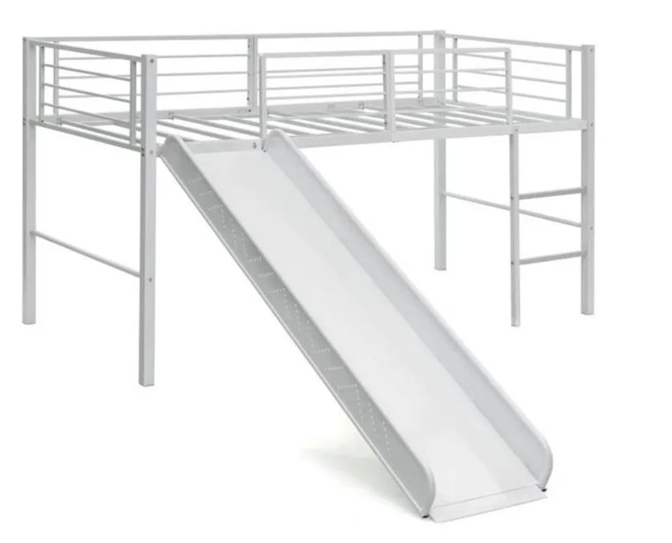 Lit mezzanine mi hauteur métal KARLI 90x200 cm – Sommier inclus - Photo n°1
